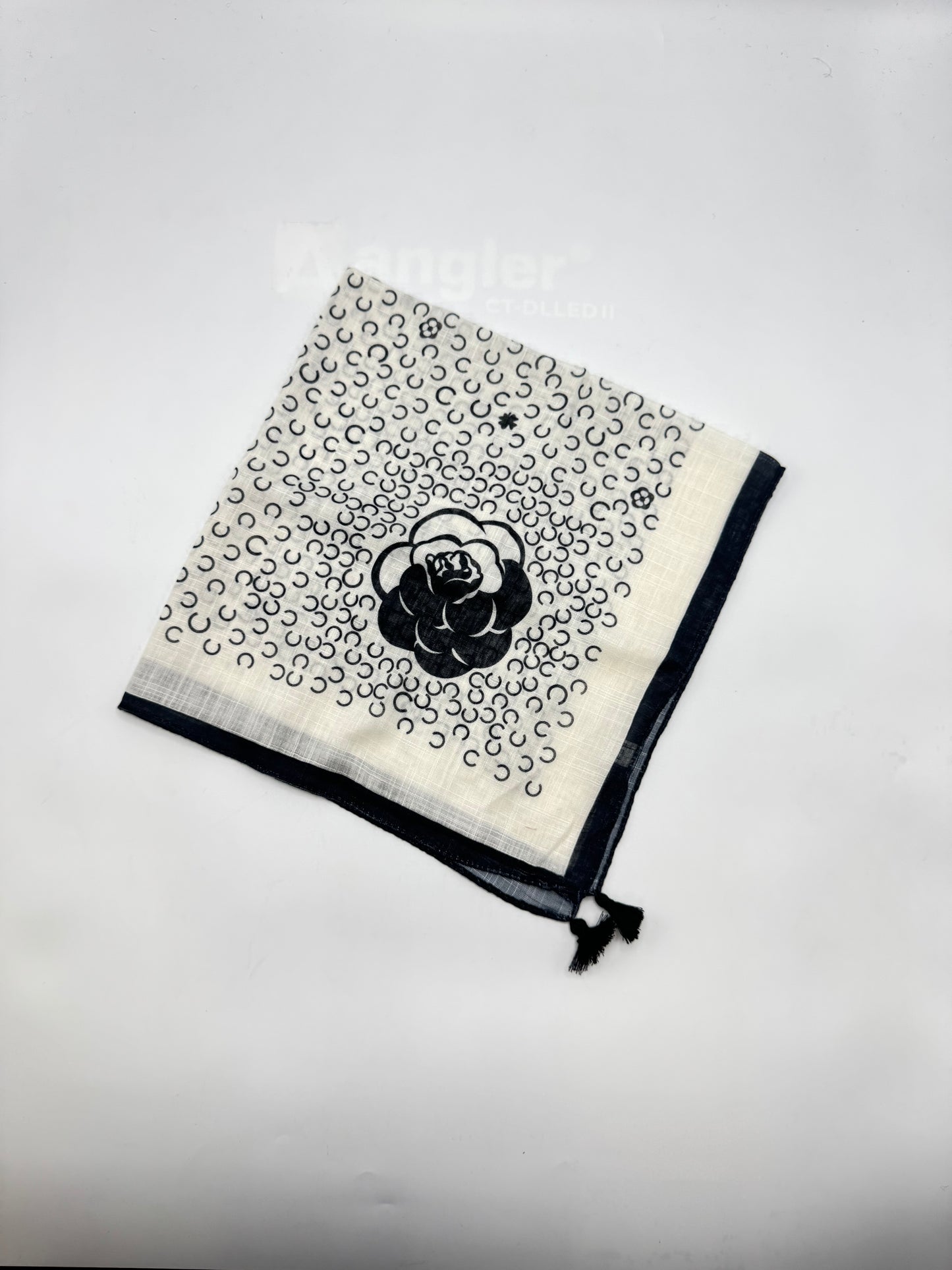 Black & White Rose Headscarf