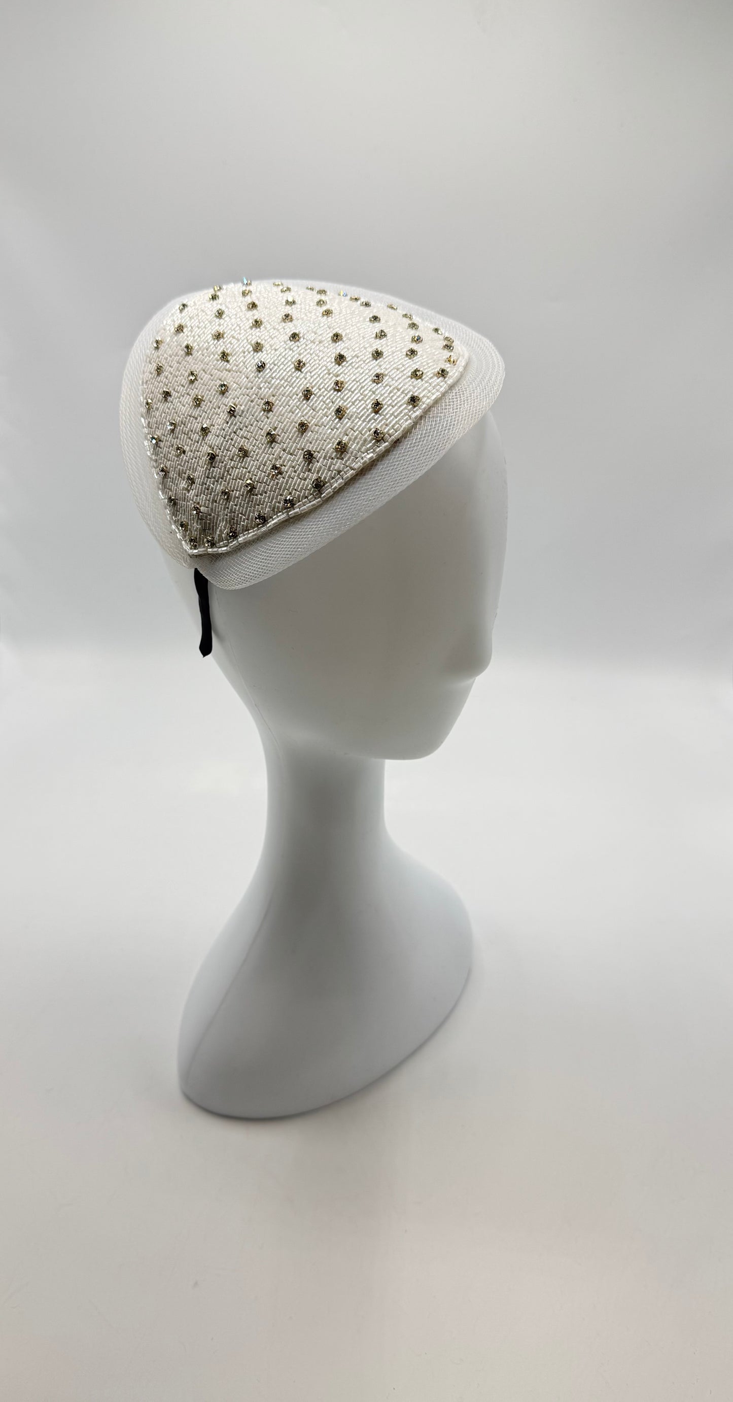 Beaded Fascinator with Rhinestones